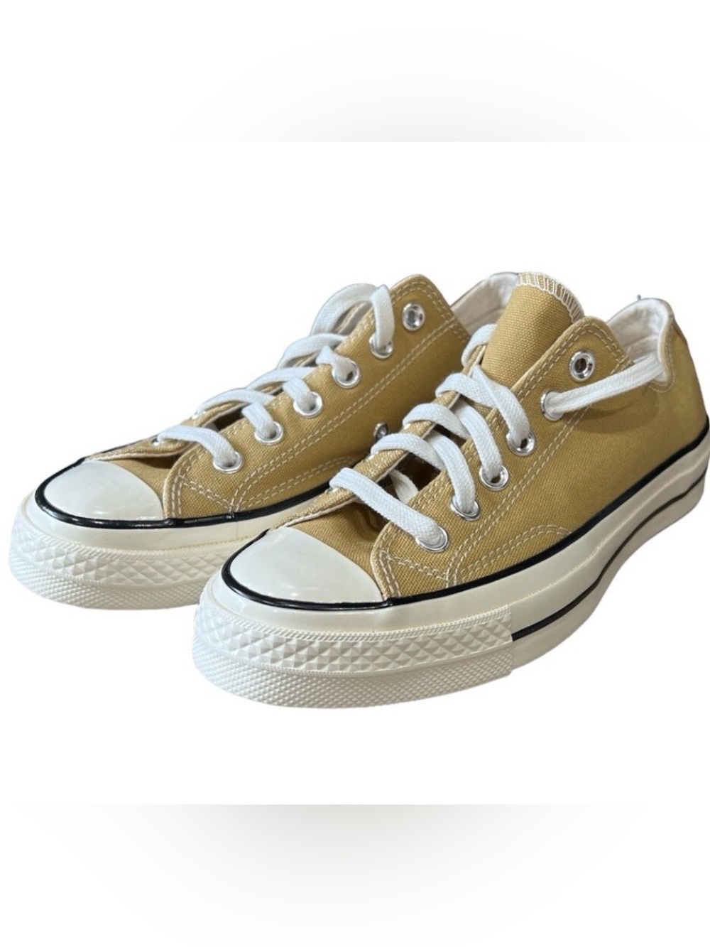 Canvas Low-Top Sneakers in Mustard Yellow